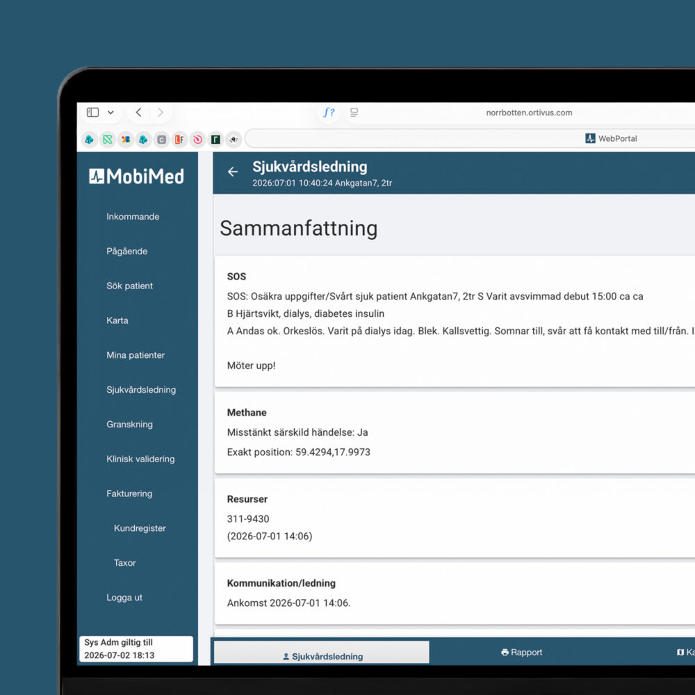 MobiMed Webportal hemsidan